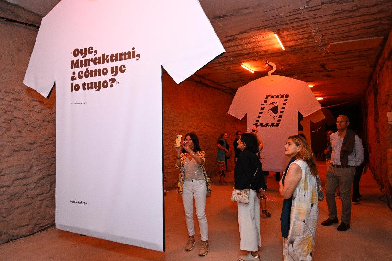 "Murakami in Short Sleeves" Installation. "Murakami on the Shore,” Tabacalera Building in Gijón