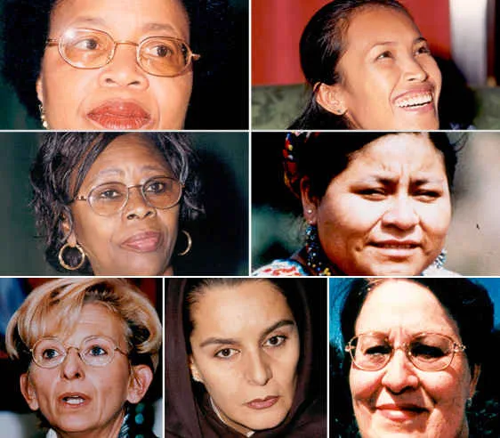 Emma Bonino, Olayinka Koso-Thomas, Graça Machel, Fatiha Boudiaf, Rigoberta Menchú, Fatana Ishaq Gailani y Somaly Mam