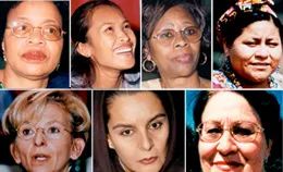 Emma Bonino, Olayinka Koso-Thomas, Graça Machel, Fatiha Boudiaf, Rigoberta Menchú, Fatana Ishaq Gailani and Somaly Mam