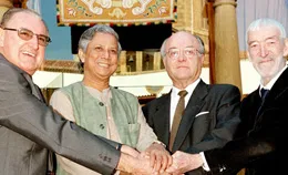 Nicolás Castellanos, Vicente Ferrer, Joaquín Sanz Gadea and Muhammad Yunus